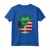 Arabia Saudita Bandiera USA - Zipper Maglietta Mix Heritage Design - Ideale Regalo per Americani e Sauditi