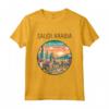 Arabia Saudita Scenario Art Deco Maglietta - Design Ispirato alla Bellezza Saudita - Ideale per Viaggiatori e Turisti