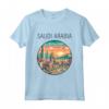 Arabia Saudita Scenario Art Deco Maglietta - Design Ispirato alla Bellezza Saudita - Ideale per Viaggiatori e Turisti