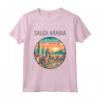 Arabia Saudita Scenario Art Deco Maglietta - Design Ispirato alla Bellezza Saudita - Ideale per Viaggiatori e Turisti