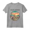 Arabia Saudita Scenario Art Deco Maglietta - Design Ispirato alla Bellezza Saudita - Ideale per Viaggiatori e Turisti