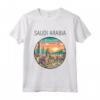Arabia Saudita Scenario Art Deco Maglietta - Design Ispirato alla Bellezza Saudita - Ideale per Viaggiatori e Turisti