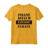 INSANE ASYLUM Tshirt INMATE - Costume di Halloween Prigioniero Arancione - Maglietta Horror per Feste a Tema