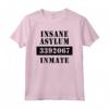 INSANE ASYLUM Tshirt INMATE - Costume di Halloween Prigioniero Arancione - Maglietta Horror per Feste a Tema