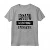 INSANE ASYLUM Tshirt INMATE - Costume di Halloween Prigioniero Arancione - Maglietta Horror per Feste a Tema