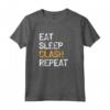 Eat Sleep Clash Ripeti - Maglietta Gioco Mobile Arancione - Ideale per Community e Clan di Clash Royale