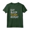 Eat Sleep Clash Ripeti - Maglietta Gioco Mobile Arancione - Ideale per Community e Clan di Clash Royale