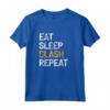 Eat Sleep Clash Ripeti - Maglietta Gioco Mobile Arancione - Ideale per Community e Clan di Clash Royale