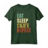 Skateboarding Vintage Skateboard Eat Sleep Maglietta - Design retrò per Skater di Tutte le Età - Ideale come Regalo
