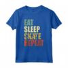 Skateboarding Vintage Skateboard Eat Sleep Maglietta - Design retrò per Skater di Tutte le Età - Ideale come Regalo