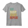 Skateboarding Vintage Skateboard Eat Sleep Maglietta - Design retrò per Skater di Tutte le Età - Ideale come Regalo