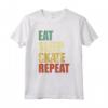Skateboarding Vintage Skateboard Eat Sleep Maglietta - Design retrò per Skater di Tutte le Età - Ideale come Regalo