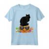 Gatto di Halloween - Spooky Maglietta Donna Uomo Gatto Nero - Ideale per Amanti dei Gatti e Feste a Tema