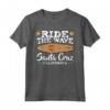 Ride The Wave Santa Cruz California Surfer Surfboard Maglietta - Design Retro Vintage - Ideale per gli Amanti del Surf