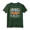 Ride The Wave Santa Cruz California Surfer Surfboard Maglietta - Design Retro Vintage - Ideale per gli Amanti del Surf