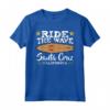 Ride The Wave Santa Cruz California Surfer Surfboard Maglietta - Design Retro Vintage - Ideale per gli Amanti del Surf