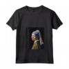 Donna Ragazza col turbante Jan Vermeer Vintage Retrò Arte Classica Maglietta con Collo a V - Moda Vintage Estiva Uomo e Donna