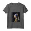 Donna Ragazza col turbante Jan Vermeer Vintage Retrò Arte Classica Maglietta con Collo a V - Moda Vintage Estiva Uomo e Donna
