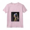 Donna Ragazza col turbante Jan Vermeer Vintage Retrò Arte Classica Maglietta con Collo a V - Moda Vintage Estiva Uomo e Donna