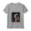 Donna Ragazza col turbante Jan Vermeer Vintage Retrò Arte Classica Maglietta con Collo a V - Moda Vintage Estiva Uomo e Donna