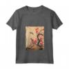 Donna Arte Giapponese Woodblock Vintage - Maglietta con Collo a V - Design Fiori e Uccelli - Ideale come Regalo Unico