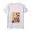Donna Arte Giapponese Woodblock Vintage - Maglietta con Collo a V - Design Fiori e Uccelli - Ideale come Regalo Unico
