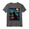 Notte stellata Gatto Van Gogh - Maglietta gatto famoso dipinto - Ideale come Regalo per Amanti dell'Arte e Mamme Gatto