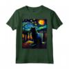 Notte stellata Gatto Van Gogh - Maglietta gatto famoso dipinto - Ideale come Regalo per Amanti dell'Arte e Mamme Gatto