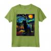 Notte stellata Gatto Van Gogh - Maglietta gatto famoso dipinto - Ideale come Regalo per Amanti dell'Arte e Mamme Gatto
