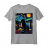 Notte stellata Gatto Van Gogh - Maglietta gatto famoso dipinto - Ideale come Regalo per Amanti dell'Arte e Mamme Gatto