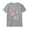 Donna Festa di Sakura Fiori di ciliegio con Kanji giapponesi Maglietta con Collo a V - Stile Giapponese Vintage - Ideale per gli Amanti di Manga e Anime