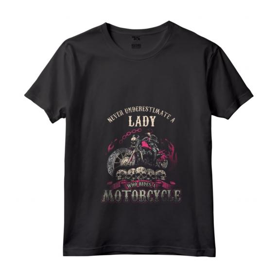 Donna Classy Lady Biker Chick - Maglietta Motociclista Stile Vintage con Collo a V - Regalo per Appassionate di Motociclette