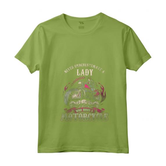 Donna Classy Lady Biker Chick - Maglietta Motociclista Stile Vintage con Collo a V - Regalo per Appassionate di Motociclette