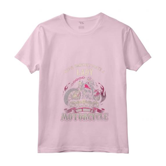 Donna Classy Lady Biker Chick - Maglietta Motociclista Stile Vintage con Collo a V - Regalo per Appassionate di Motociclette