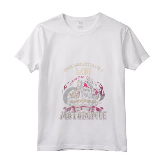 Donna Classy Lady Biker Chick - Maglietta Motociclista Stile Vintage con Collo a V - Regalo per Appassionate di Motociclette