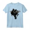 Maglia Nera Gatto Strappato - Gatto Nero Occhi Gialli Maglietta - Regalo Unico per Amanti dei Gatti e Festività