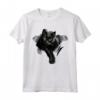 Maglia Nera Gatto Strappato - Gatto Nero Occhi Gialli Maglietta - Regalo Unico per Amanti dei Gatti e Festività