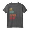Divertente Regalo di Artigianato in Pelle - Eat Sleep Leather Crafting Repeat Maglietta - Ideale per Compleanno