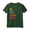 Divertente Regalo di Artigianato in Pelle - Eat Sleep Leather Crafting Repeat Maglietta - Ideale per Compleanno