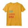Divertente Regalo di Artigianato in Pelle - Eat Sleep Leather Crafting Repeat Maglietta - Ideale per Compleanno