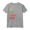 Divertente Regalo di Artigianato in Pelle - Eat Sleep Leather Crafting Repeat Maglietta - Ideale per Compleanno