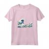 Donna Grande Onda al largo di Kanagawa Katsushika Hokusai Maglietta con Collo a V - Celebra l'Arte Giapponese del Grande Onda di Kanagawa