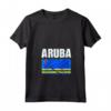 Emblema Mappa Bandiera Aruba Maglietta con Collo a V - Design Leggero per Amanti del Viaggio