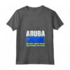 Emblema Mappa Bandiera Aruba Maglietta con Collo a V - Design Leggero per Amanti del Viaggio