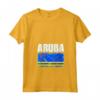Emblema Mappa Bandiera Aruba Maglietta con Collo a V - Design Leggero per Amanti del Viaggio