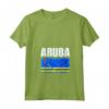 Emblema Mappa Bandiera Aruba Maglietta con Collo a V - Design Leggero per Amanti del Viaggio
