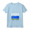 Emblema Mappa Bandiera Aruba Maglietta con Collo a V - Design Leggero per Amanti del Viaggio