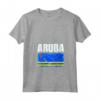 Emblema Mappa Bandiera Aruba Maglietta con Collo a V - Design Leggero per Amanti del Viaggio