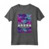 Camicia Aruba Tropical Palms - Maglietta Palm Beach Vintage Souvenir - Ideale per Viaggiatori in Cerca di Ricordi Esotici