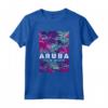 Camicia Aruba Tropical Palms - Maglietta Palm Beach Vintage Souvenir - Ideale per Viaggiatori in Cerca di Ricordi Esotici